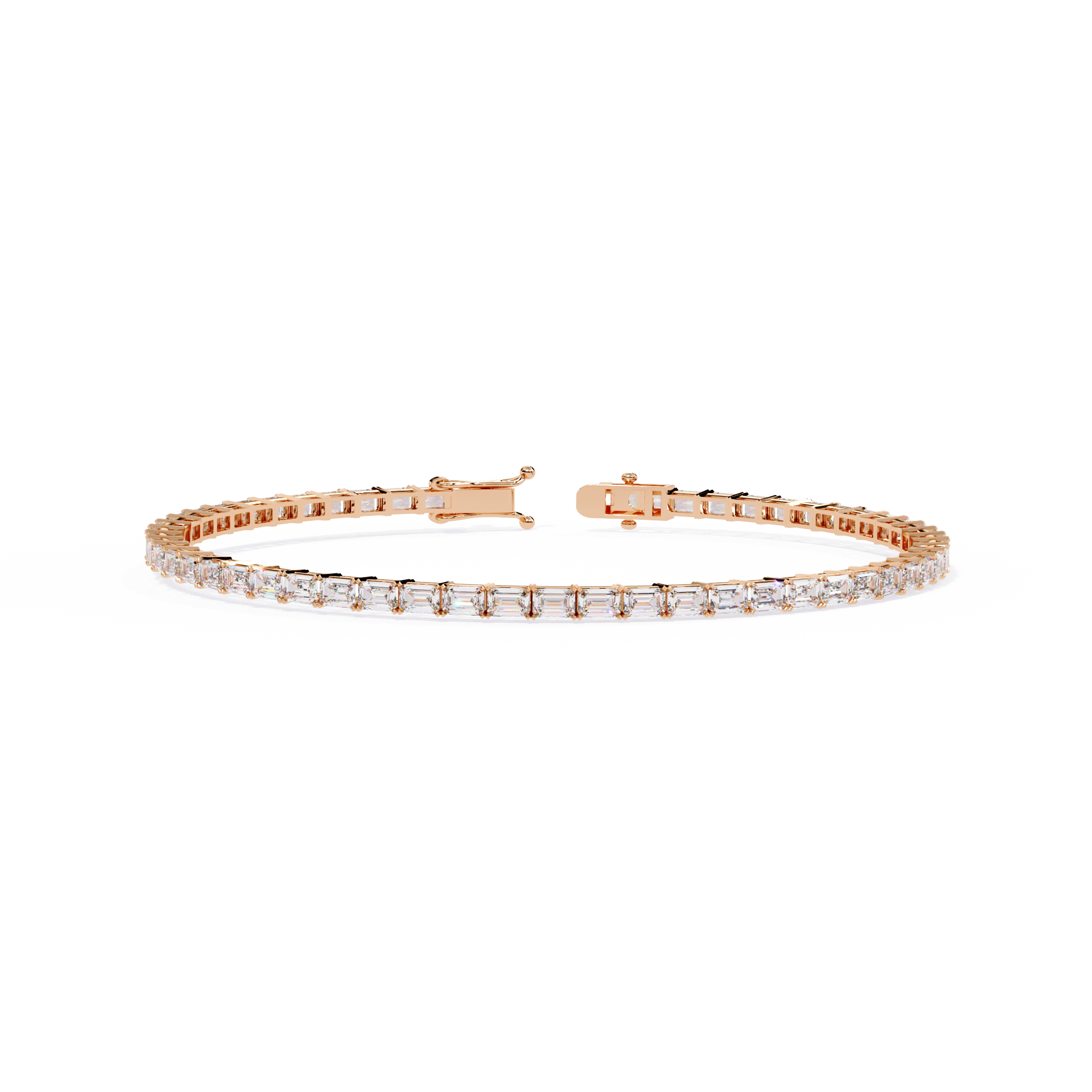 Solitairekart 3.53ct Emerald Cut Natural Diamond Tennis Bracelet-HI Color. VS-SI Clarity